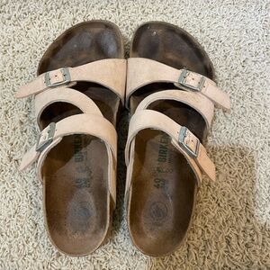 Birkenstock Beige / soft pink Suede Sandals